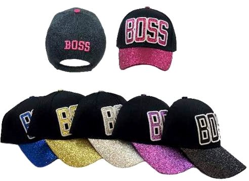 Wholesale BOSS BASEBALL Cap with Glitter on Bill