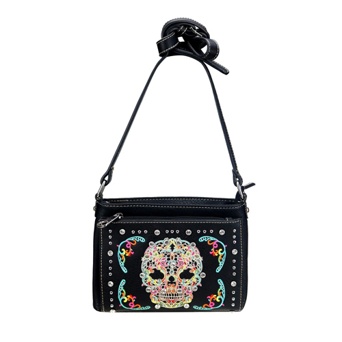 Montana West Sugar Skull Collection Organizer Crossbody