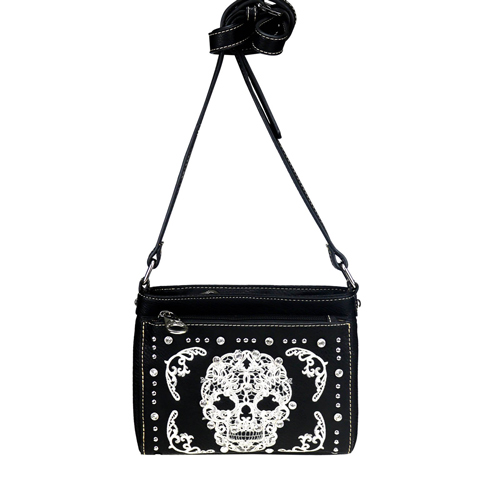 Montana West Sugar SKULL Collection Organizer Crossbody