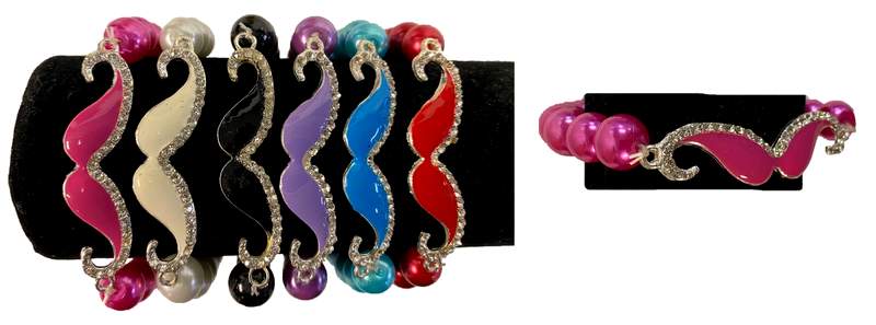 Wholesale Mustache Bracelet assorted colors