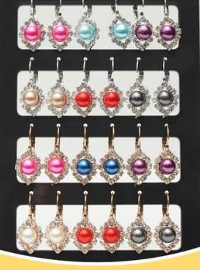 Wholesale pearl with Rhinestone Stand Earring