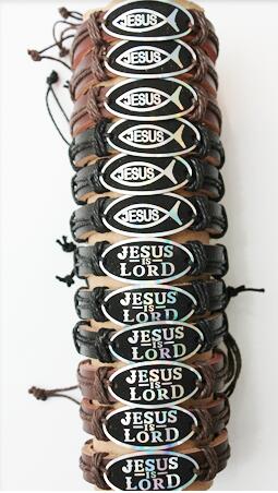 Wholesale Jesus Faux Leather Bracelet