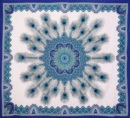 Wholesale Blue Peacock Feather Graphic TAPESTRY