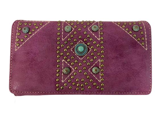 Montana West Aztec Collection Secretary Style WALLET Purple