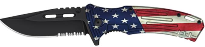 4.5'' USA FLAG ASSIST-OPEN TACTICAL FOLDING KNIFE