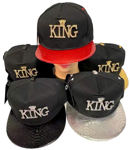 Wholesale Rhinestone KING Snap Back Baseball Cap