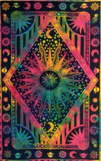 Wholesale TIE Dye Sun and Moon Tapestry