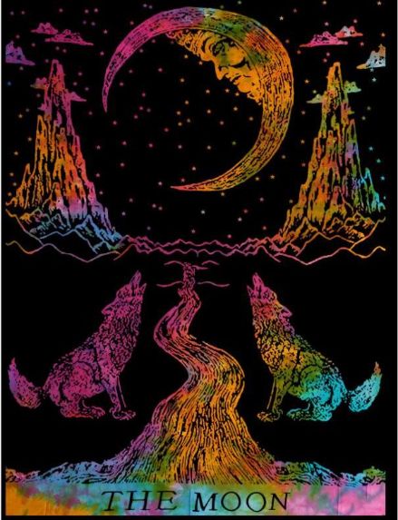 Wholesale Moon Wolf TIE DYE Single Tapestry