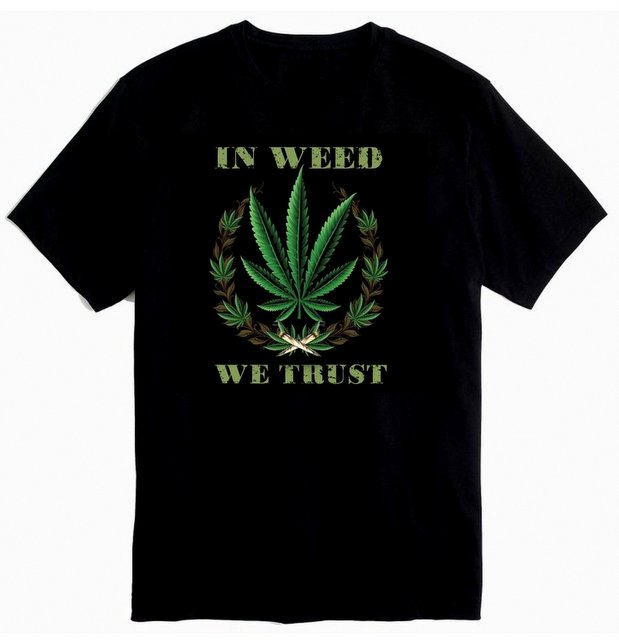 Wholesale Black Tshirt IN WEED WE TRUST XXL