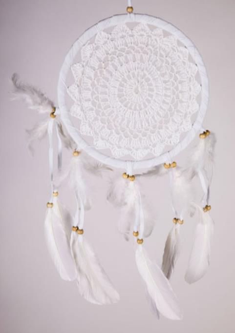 Wholesale 8 inch Crochet White DREAM CATCHER