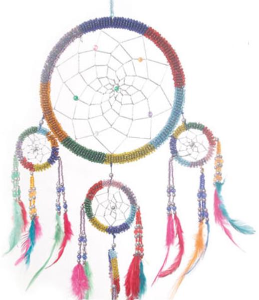Wholesale Beaded with Feather DREAM CATCHER 7 inch diameter