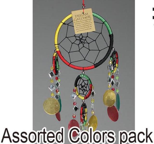 Wholesale 6 inch diameter Rasta Dream Catcher with BEADS