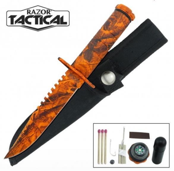 Wholesale 8.5'' Snow Camo SURVIVAL KNIFE with Nylon Sheath