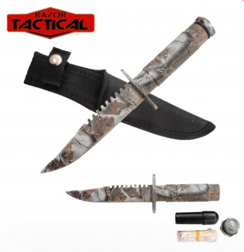 Wholesale 8.5'' Snow Camo SURVIVAL KNIFE with Nylon Sheath