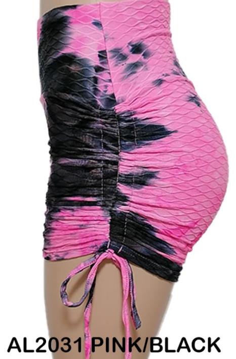 Wholesale Big Butts TikTok Shorts Tie Dye Pink