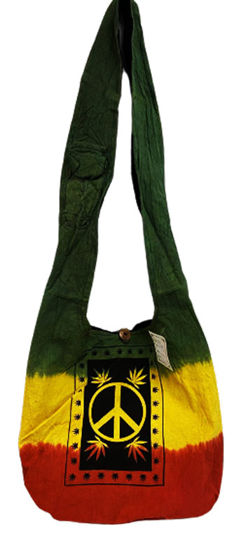 RASTA peace sign marijuana leaf hobo bag