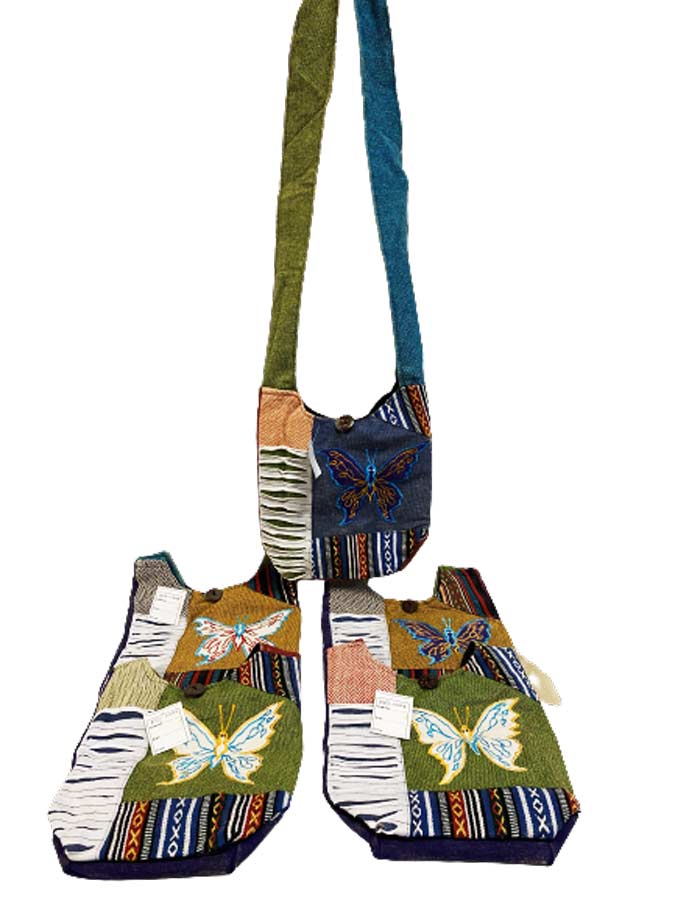 RAZOR cut butterfly embroidered handmade Hobo Bags