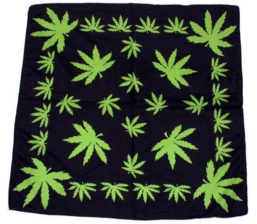 Wholesale Black Color Marijuana Leaf Bandana pot leaf graphic