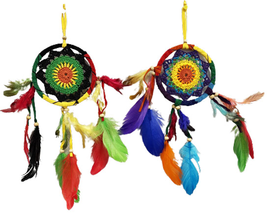 DCRasta4. Wholesale Rasta Crochet DREAM CATCHER four inches