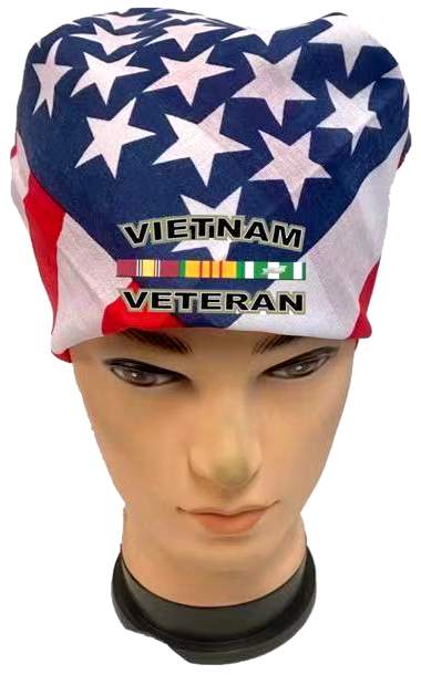 Wholesale Vietnam Veteran USA FLAG BANDANA