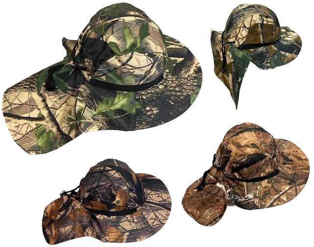 Wholesale Camo Summer Hunting FISHING Hat with Neck Cover As