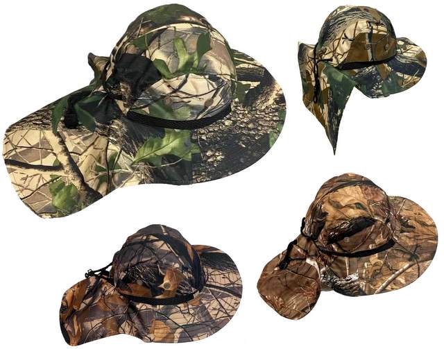 Wholesale Camo Summer Hunting Fishing HAT with Neck Cover As