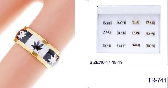 Fashion Ring With Marijuana sign