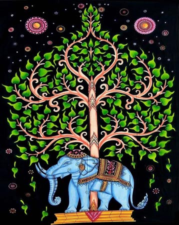 Tree with Elephant TAPESTRY