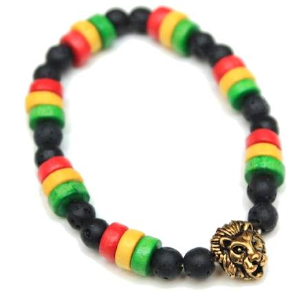 Wholesale Rasta Color Bracelet with Lion Head
