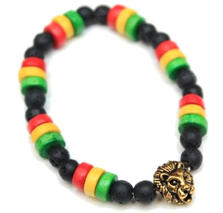 Wholesale Rasta Color BRACELET with Lion Head