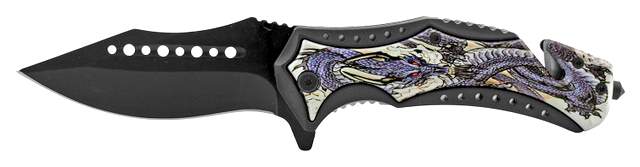 5'' Ancient Orient Folding Pocket Knife - Purple DRAGON