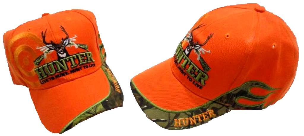 Wholesale Orange Color Live to Hunt/ Hunt to Live Baseball cap