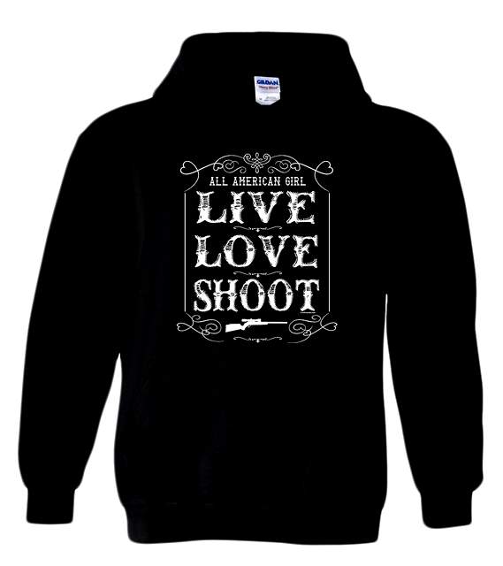 LIVE LOVE SHOOT Black color Hoody