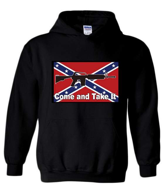 Come And Take It Rebel Flag Black color Hoody