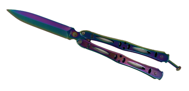 BUTTERFLY KNIFE - Rainbow  (SHIP within Michigan ONLY)
