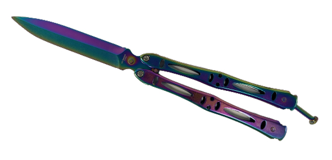 Butterfly Knife - Rainbow  (SHIP within Michigan ONLY)