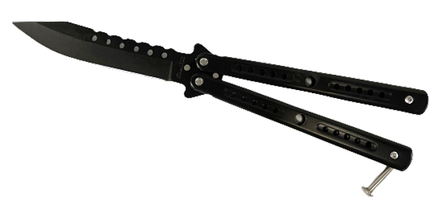 BUTTERFLY KNIFE - Black  (SHIP within Michigan ONLY)