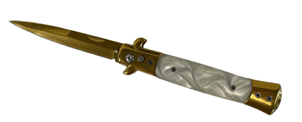 SWITCHBLADE KNIFE: 4'' Stainless steel Stiletto, 5'' Marble Handle,