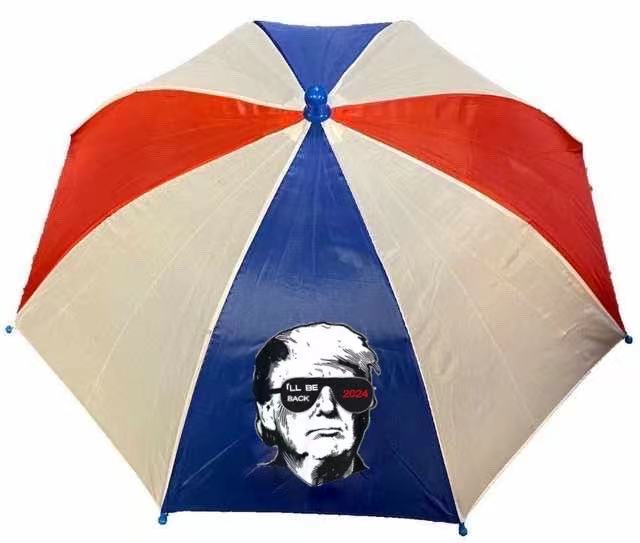 Blue, RED, White I'll Be Back Trump Umbrella HAT