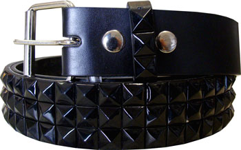 3 row black pyramid stud BELTs adult sizes