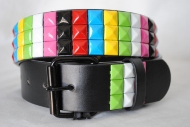 3 Row Rainbow Colored Pyramid BELTs Adult Sizes