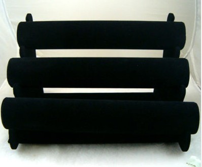 Black velvet BRACELET Jewelry Display Rack 3-rows