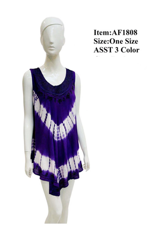Rayon Tie Dye Embd Top Assorted Color