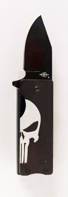 White SKULL Lighter case/holder knife