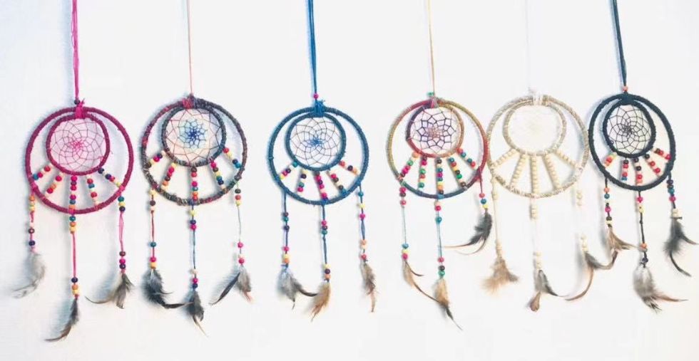 Wholesale Assorted colored Handmade DREAM CATCHERs with beads