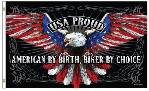 Wholesale American By Birth, Biker By Choice FLAG