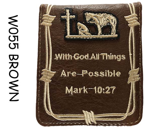 Wholesale With God All Things All Possible Bilfold WALLET Brown
