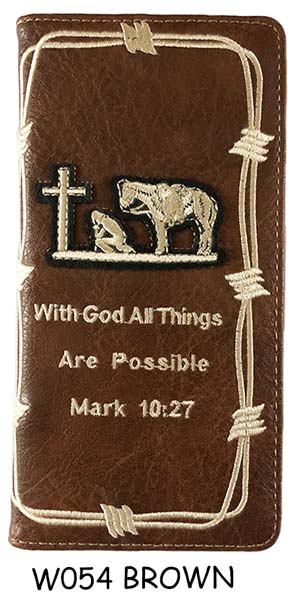 Wholesale With God All Things All Possible Long Wallet Brown