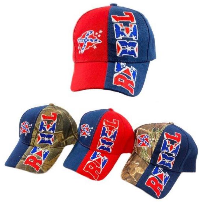 Wholesale Two Tone Confederate Rebel Baseball HATS