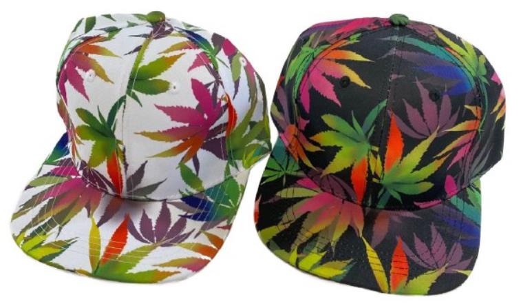 Wholesale Snapback Colorful Marijuana Leaf HATs Assorted